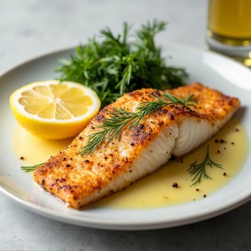 Herb-Crusted Pan Seared Red Snapper with Lemon Butter Sauce