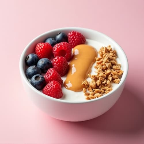 Greek Yogurt Bowl with Mixed Berries and Almond Butter