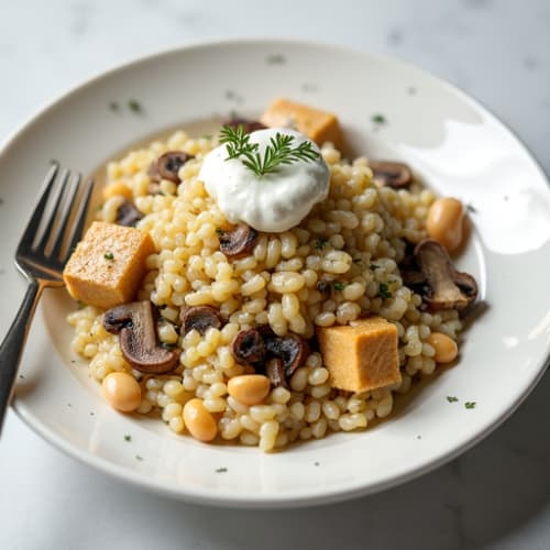 Creamy Wild Mushroom Cauliflower Risotto