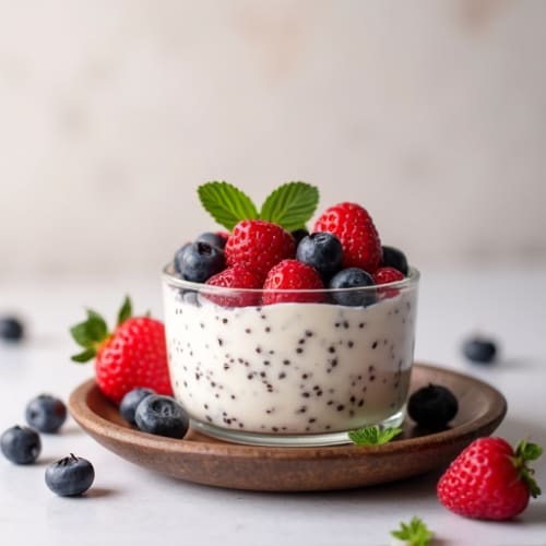 Greek Yogurt with Chia Seeds and Mixed Berries
