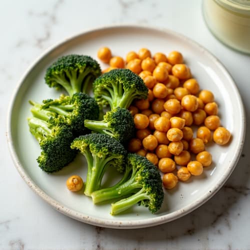 Garlic-Roasted Broccoli with Crispy Chickpeas