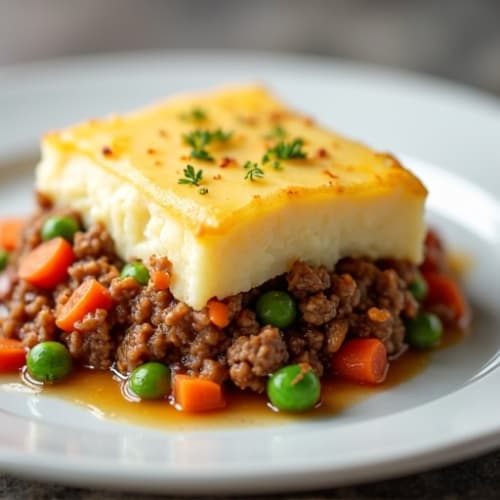Lean Ground Beef Shepherd's Pie with Creamy Potato Topping