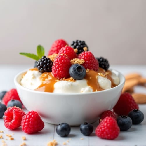 Greek Yogurt with Mixed Berries and Almond Butter