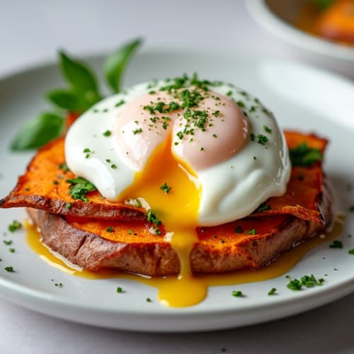 Crispy-Skinned Sweet Potato with Greek Yogurt and Herbs