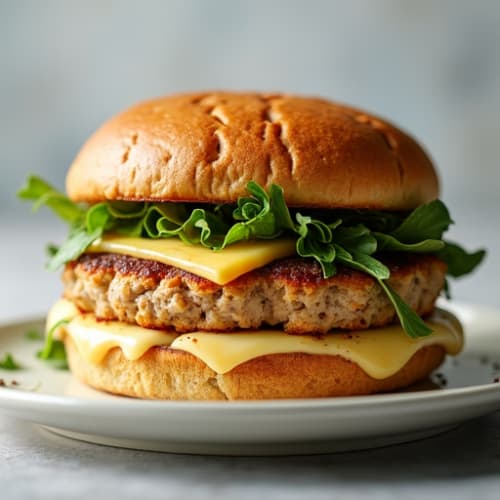 Crispy Baked Mozzarella-Stuffed Turkey Burger