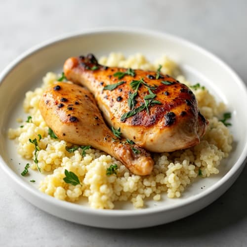 Herb-Roasted Chicken with Garlic Cauliflower Rice