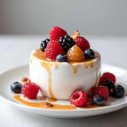 Greek Yogurt with Protein Powder and Fresh Berries