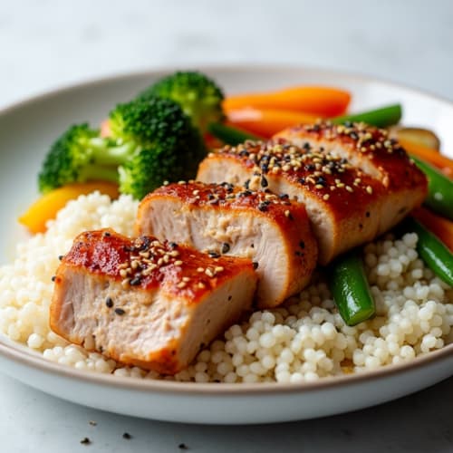 Five-Spice Glazed Pork Tenderloin with Sesame Vegetables