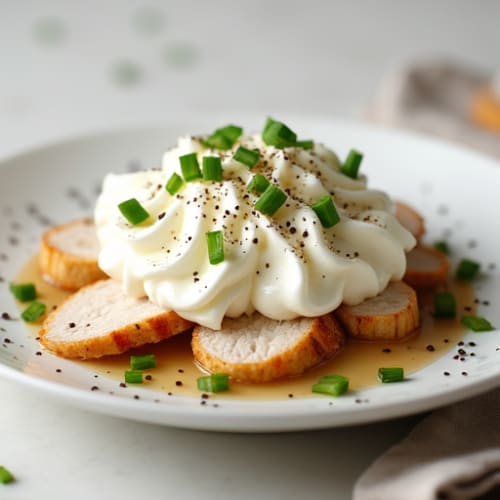 Low-Fat Cottage Cheese with Sliced Chicken Breast
