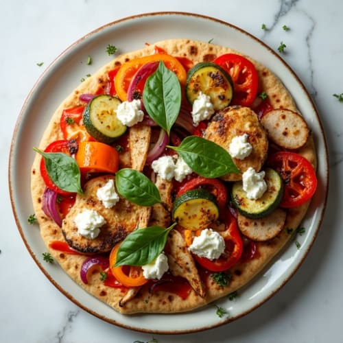 Herb-Roasted Vegetable and Goat Cheese Flatbread