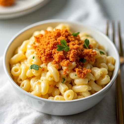 Baked Cauliflower Mac with Crispy Chickpea Crumbs