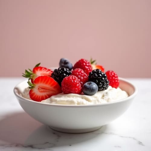 Cottage Cheese Bowl with Whey Protein and Fresh Berries