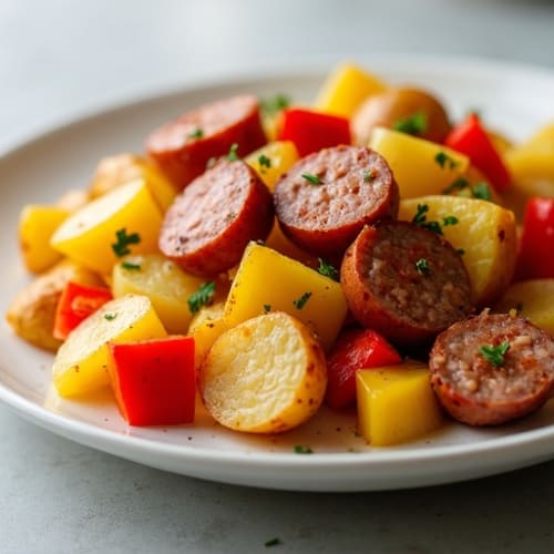 Lean Sausage and Roasted Potato Casserole