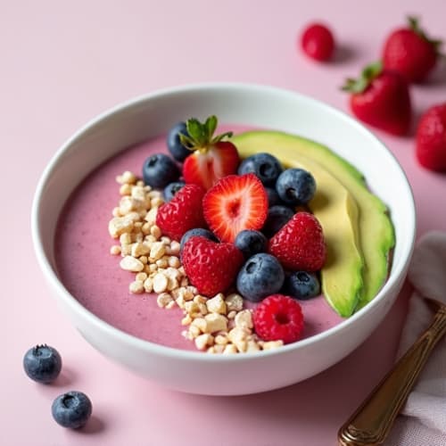 Silken Tofu and Berry Protein Smoothie Bowl