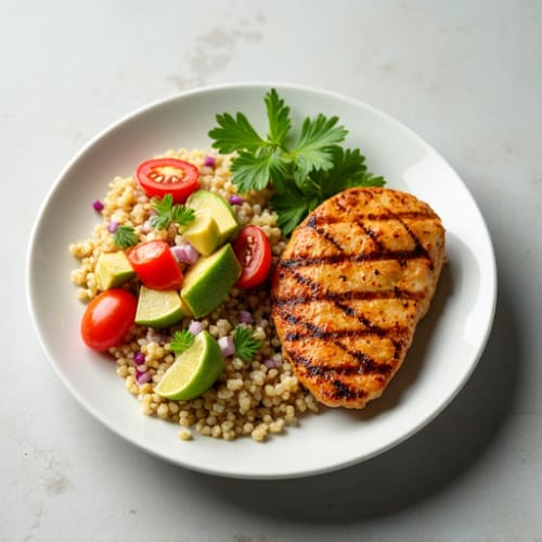 Grilled Chicken Breast with Quinoa and Avocado Salsa