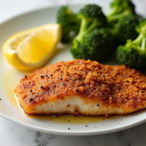 Crispy Blackened Catfish with Lemon