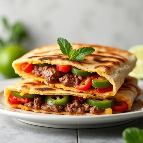 Lime-Marinated Steak and Bell Pepper Quesadillas