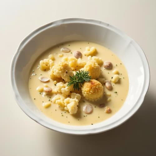 Creamy Cauliflower Clam Chowder