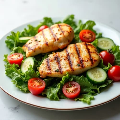 Grilled Chicken and Mixed Greens Salad with Light Balsamic Vinaigrette