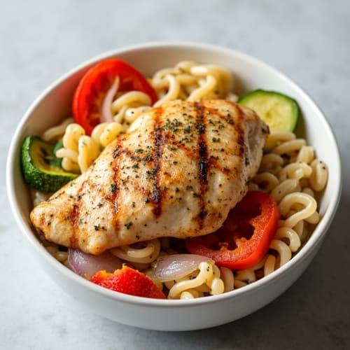 Grilled Chicken and Roasted Vegetable Pasta Bowl