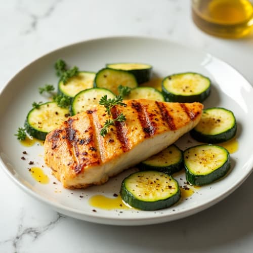 Grilled Chicken Breast with Roasted Zucchini