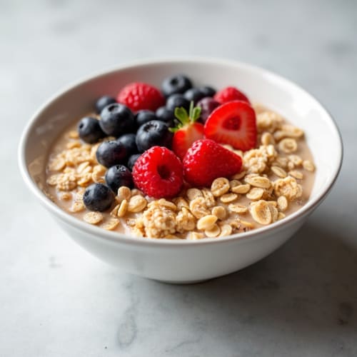 Cinnamon-Vanilla Protein Oats with Fresh Berries