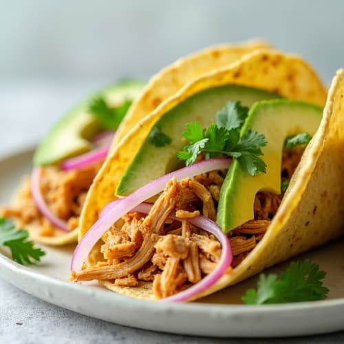 Lime-Cilantro Shredded Chicken Street Tacos
