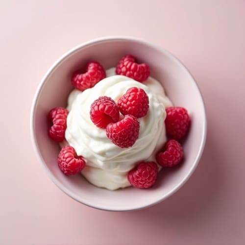 Greek Yogurt with Protein Powder and Raspberries
