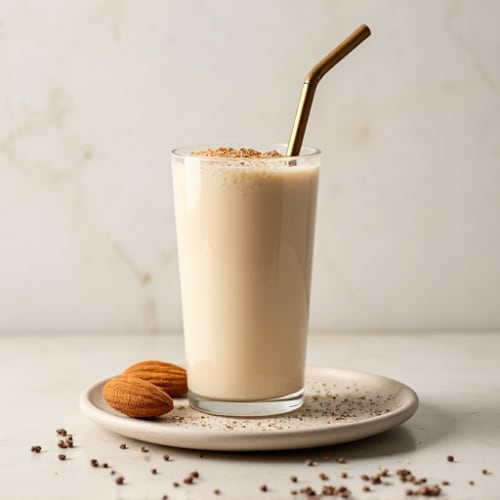 Creamy Vegan Protein Shake with Almond Butter and Chia Seeds