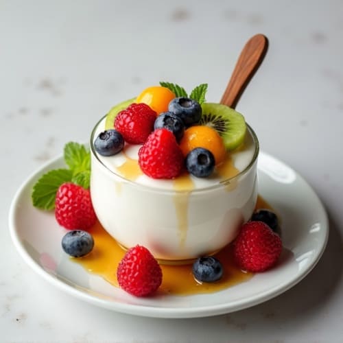 Silky Greek Yogurt Protein Mousse with Mixed Fruit