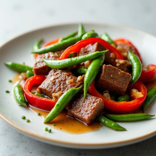 Lean Beef Stir Fry with Bell Peppers and Snap Peas