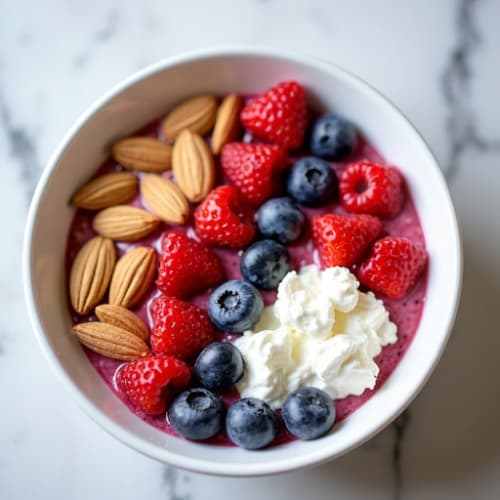 Cottage Cheese Power Bowl with Almonds and Berries