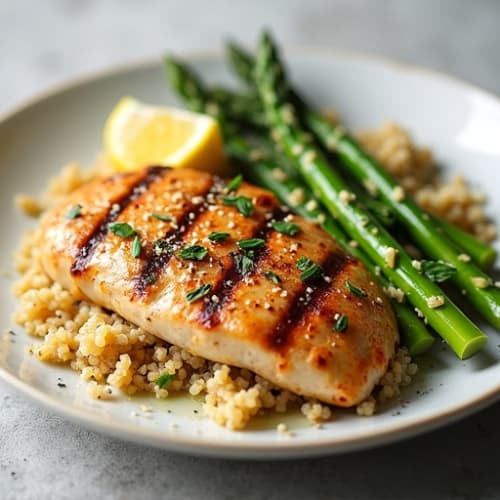 Grilled Chicken Breast with Asparagus and Quinoa