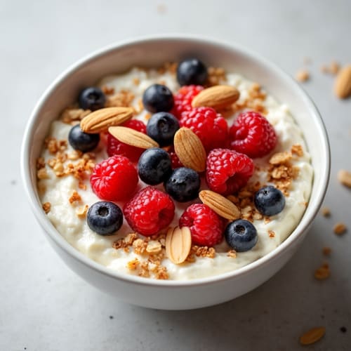 Cottage Cheese Bowl with Mixed Berries and Almonds