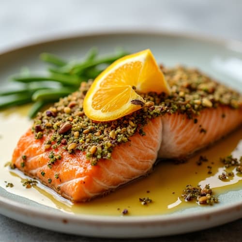 Crispy Pistachio-Crusted Salmon with Citrus-Ginger Glaze