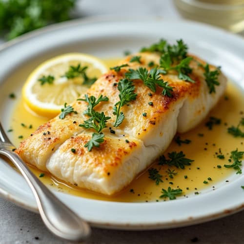 Lemon-Herb Pan Seared Basa with Garlic Butter Sauce