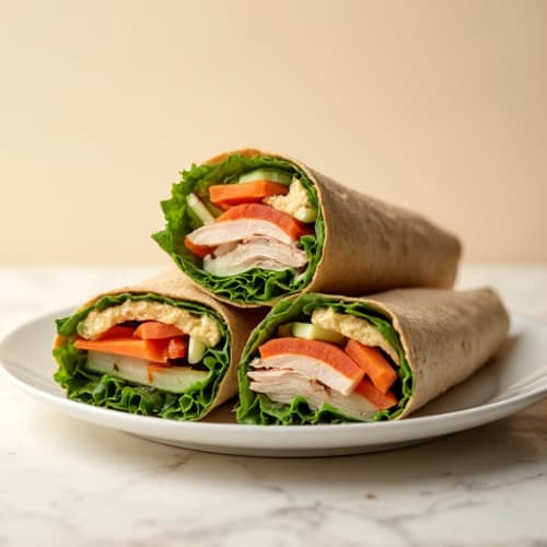Turkey and Hummus Veggie Wraps