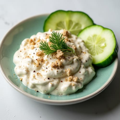 Tuna and Greek Yogurt Dip with Sliced Cucumbers