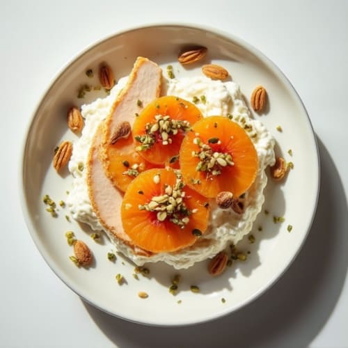 Cottage Cheese with Sliced Chicken Breast and Pumpkin Seeds