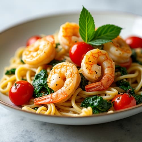 Garlic-Lemon Shrimp and Spinach One-Pan Pasta
