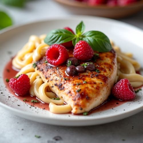 Creamy Chicken with Raspberry Balsamic Sauce
