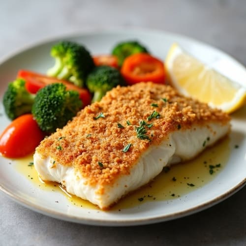 Crispy Baked Cod with Roasted Vegetables
