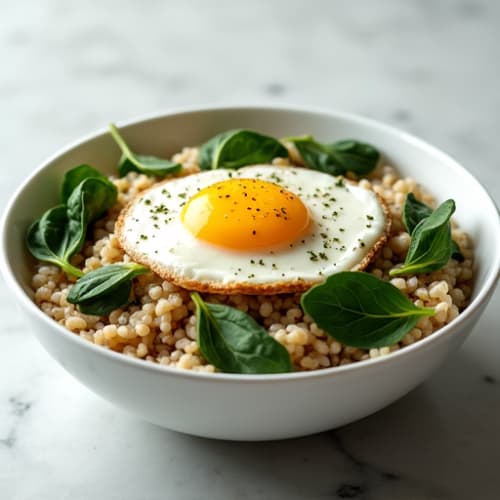 Egg White and Spinach Rice Bowl