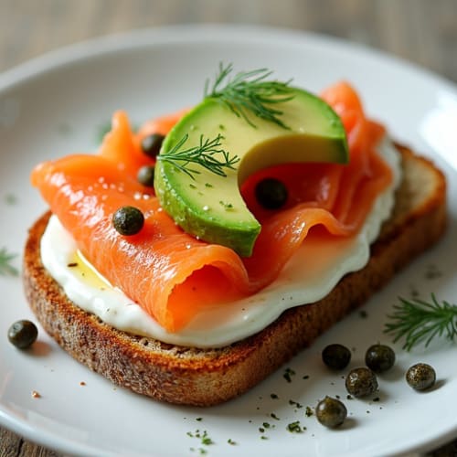 Open-Face Herb-Crusted Smoked Salmon Toast