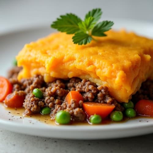 Savory Lean Ground Beef Shepherd's Pie with Creamy Sweet Potato