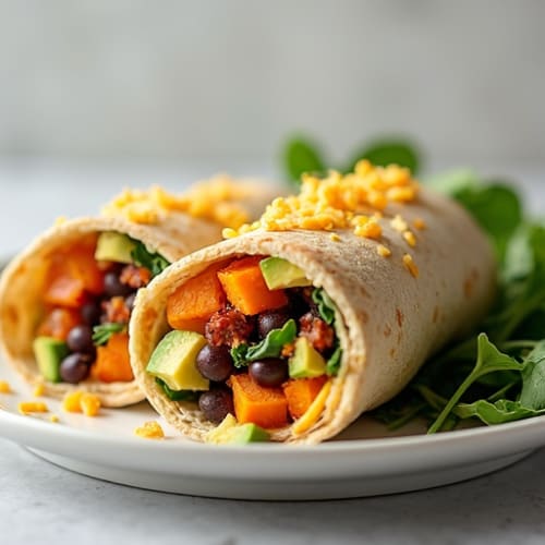 Protein-Packed Sweet Potato Black Bean Breakfast Burrito