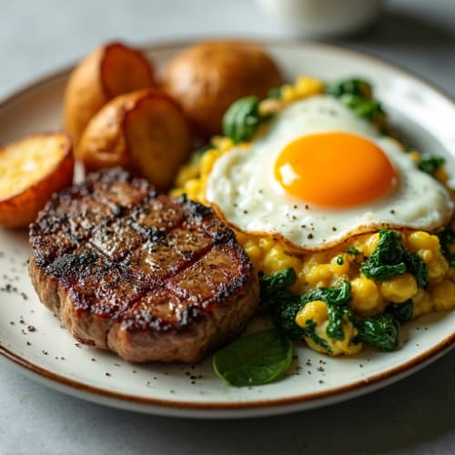 Steak and Egg Scramble with Roasted Potatoes
