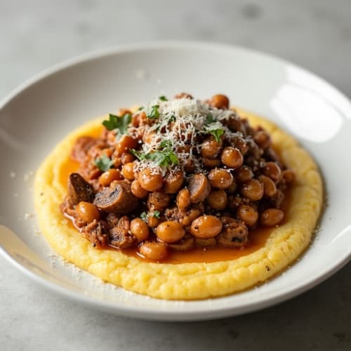 Hearty Mushroom Ragu with Creamy Polenta