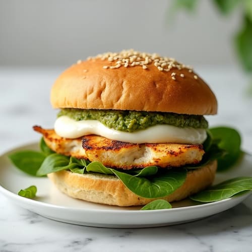Pesto Mozzarella Grilled Chicken Sandwich