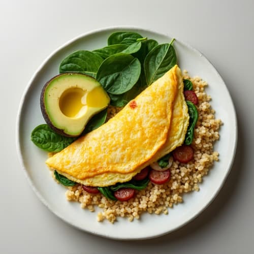 Egg White Spinach Omelette with Turkey Sausage